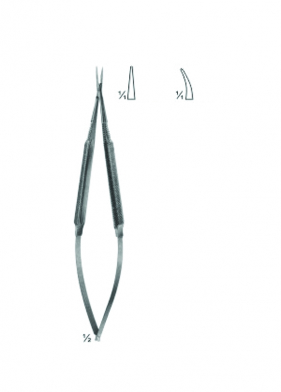 Micro Needle Holder With Round Handles and Bayonet - Shaped